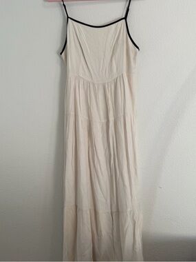 a new day Cream Maxi Dress with Black Trim